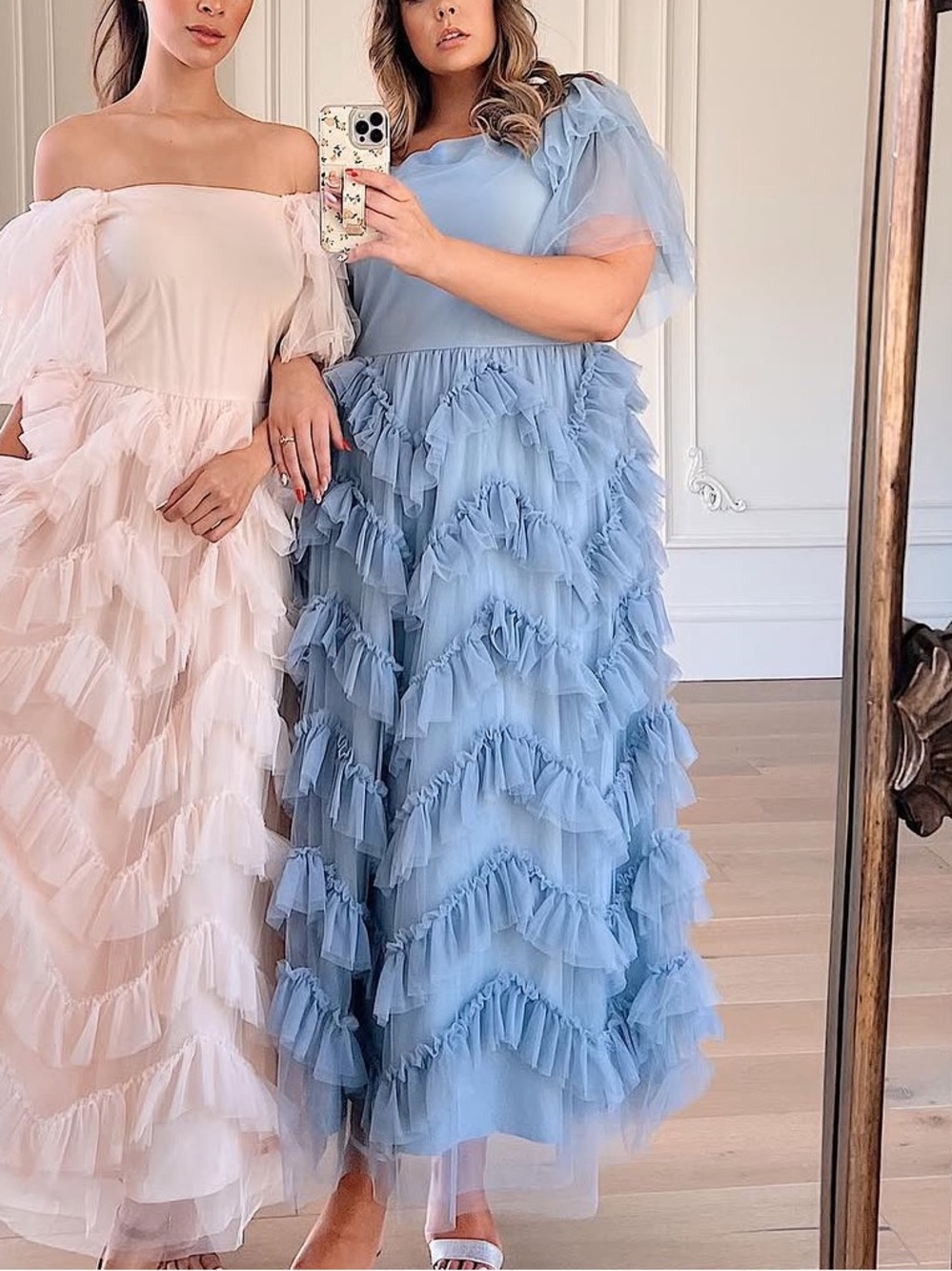 Jessakae Isla Maxi Dress Tulle size XL Dusty Blue NEW $175 - Picture 4 of 16